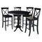 International Concepts Round 36 in Rd Extension Dining Table 40.9 inH, 4 X-Back Bar Height Stools, Black, 36 in W, 48 in L K46-36RXT-S6133-4 - alternate 1